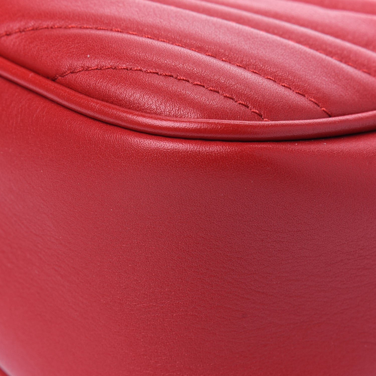 Gucci Calfskin Matelasse Small GG Marmont Chain Shoulder Bag Hibiscus Red 11 of 15