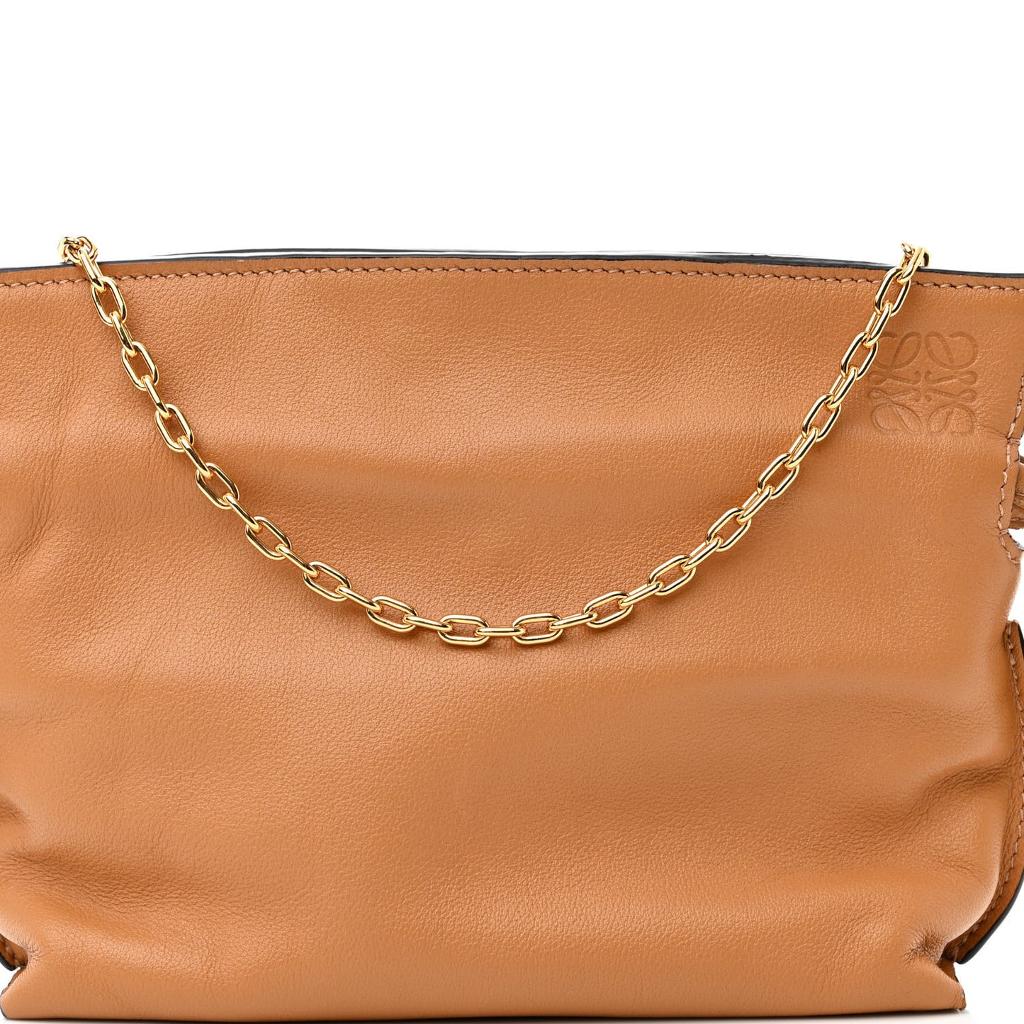 Calfskin Nano Flamenco Knot Clutch Warm Desert