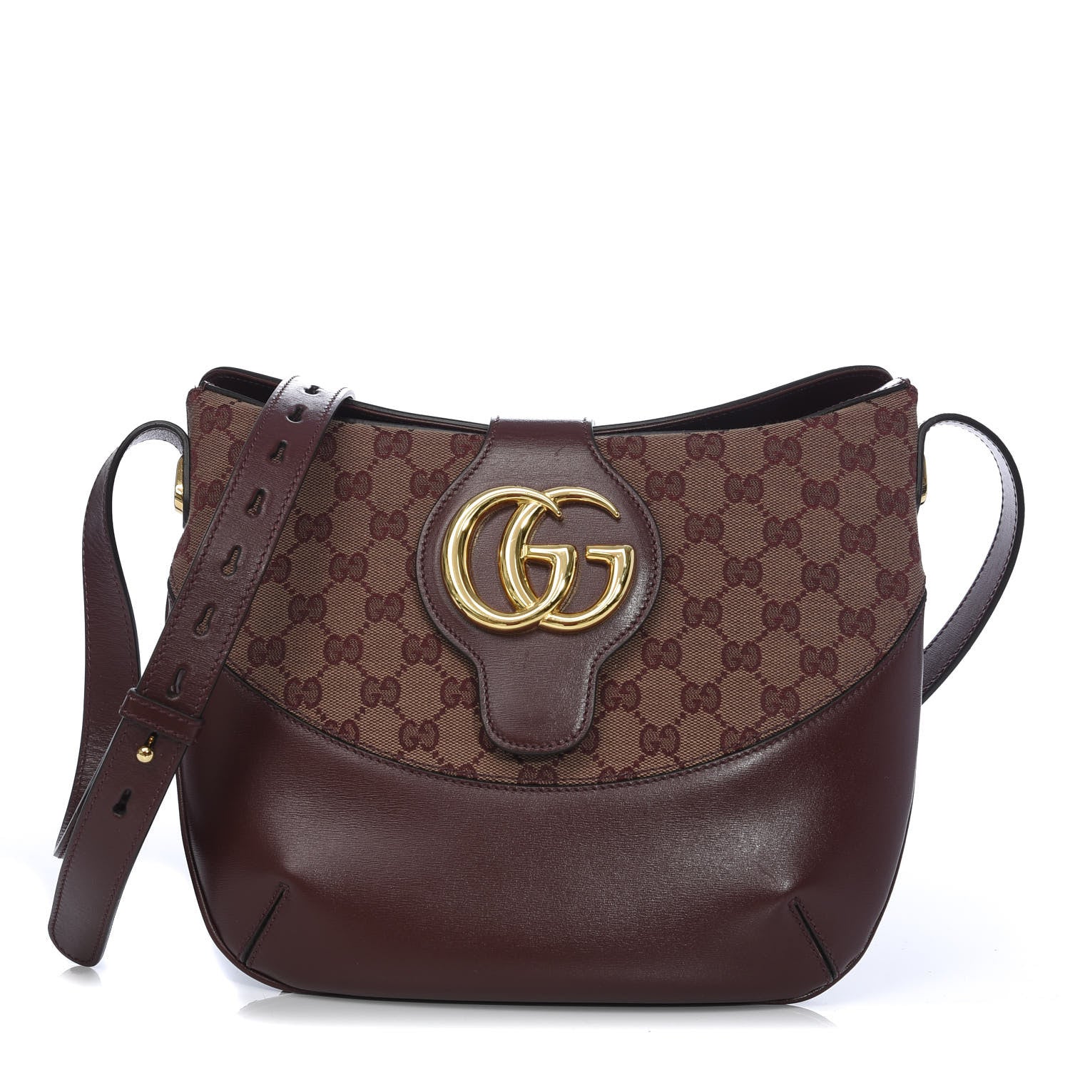 Gucci GG Monogram Calfskin Medium Arli Shoulder Bag Sahara Rubino Chardonnay 1 of 10