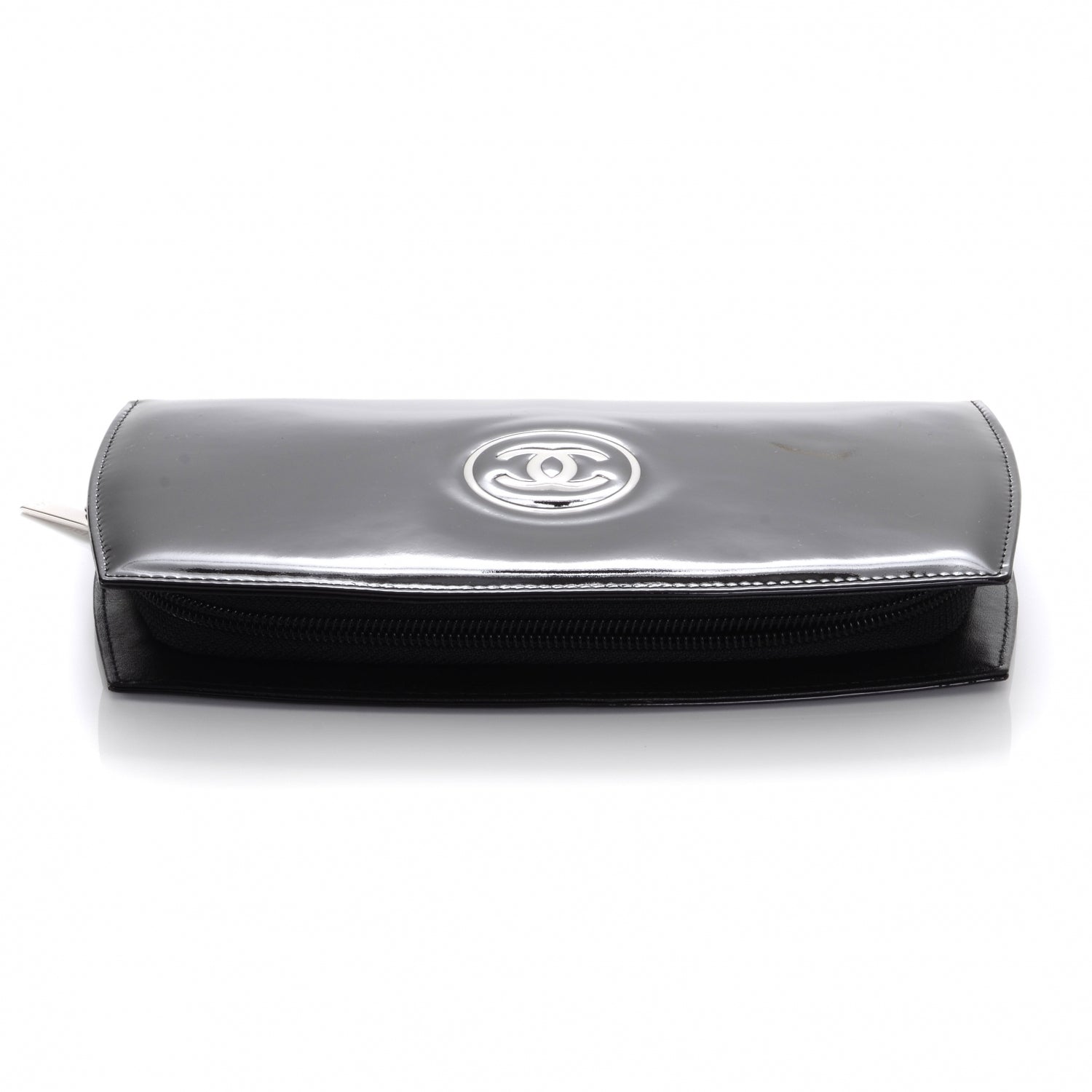 Chanel Patent CC Trousse Maquil Wallet Black 4 of 9