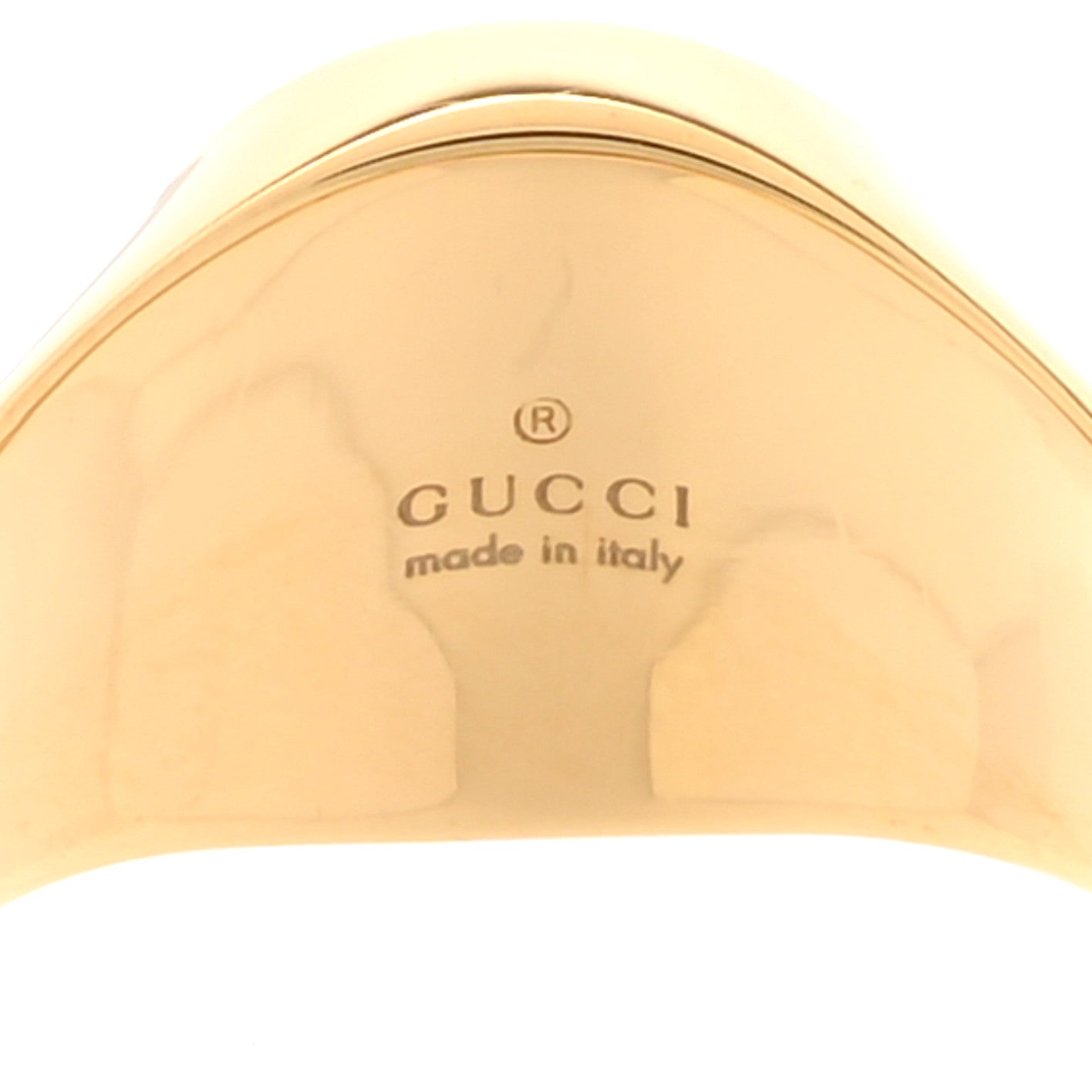 Gucci Metal Enamel Interlocking G Ring 56 7.5 Gold Black 4 of 7