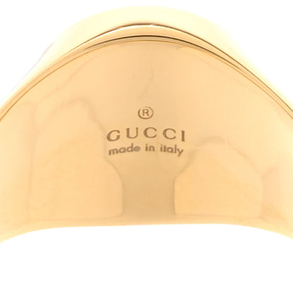 Gucci Metal Enamel Interlocking G Ring 56 7.5 Gold Black 4 of 7