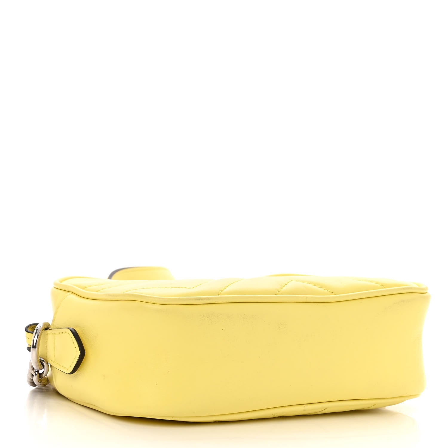 Gucci Calfskin Matelasse Mini GG Marmont Chain Shoulder Bag Banana 4 of 12
