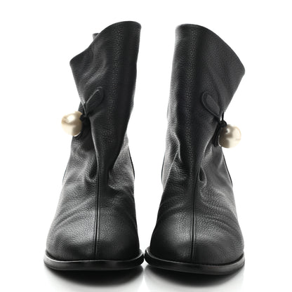 Jimmy Choo Grainy Calfskin Beatrice Flat Boots 38 Black 2 of 7
