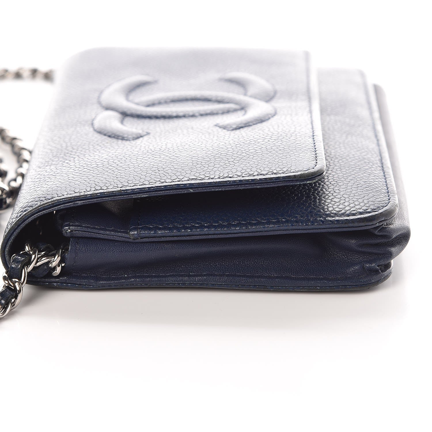 Chanel Caviar Timeless CC Wallet On Chain WOC Dark Blue 15 of 17
