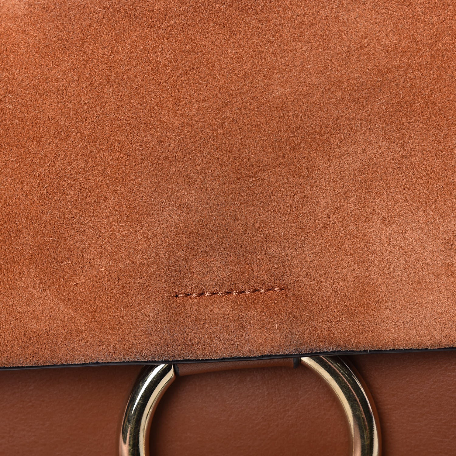 Chloe Suede Calfskin Small Faye Shoulder Bag Tobacco 15 of 15