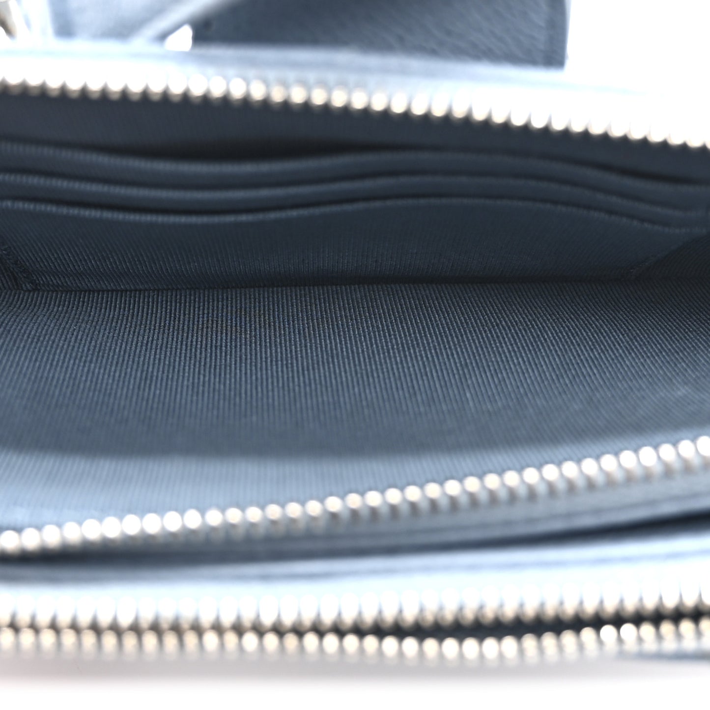 Caviar Quilted CC Box Clutch With Chain Blue