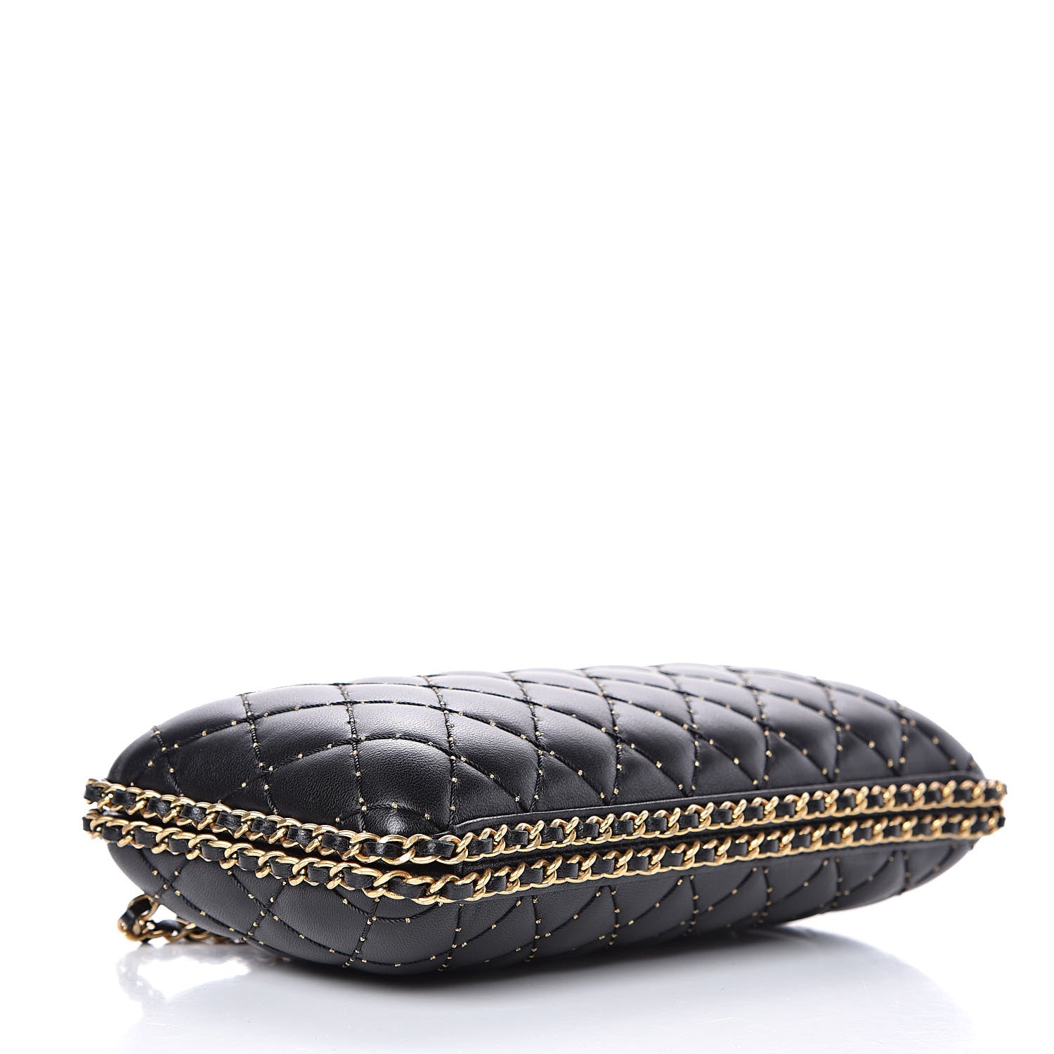 Chanel Lambskin Quilted Chain Around Clutch Black 4 of 10