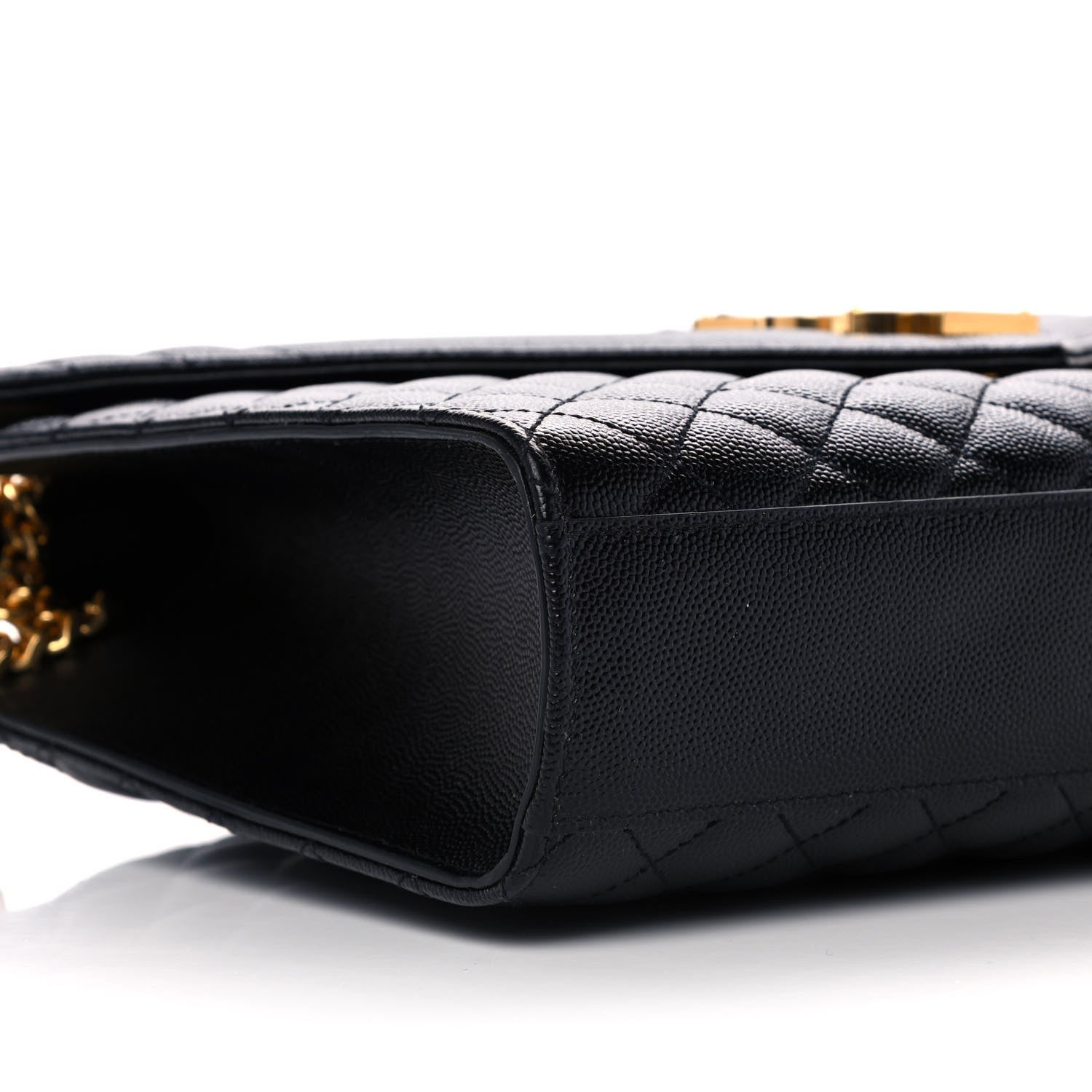 Saint Laurent Grain De Poudre Textured Mixed Matelasse Large Triquilt Monogram Satchel Black 9 of 12