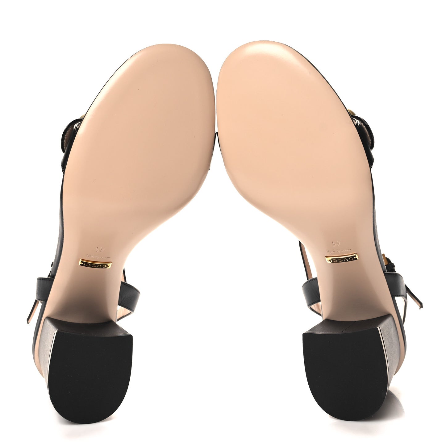 Lifford Calfskin GG Marmont Ankle Wrap 75mm Sandals 41 Black