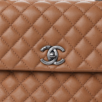 Chanel Caviar Quilted Medium Coco Handle Flap Camel 12 of 12