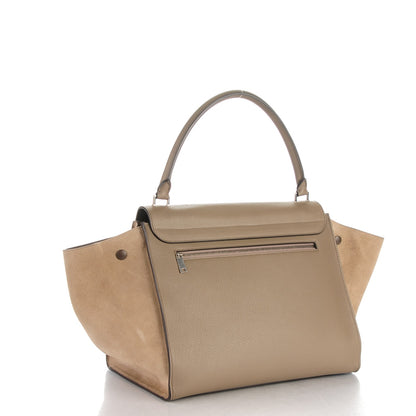 Celine Drummed Calfskin Suede Large Trapeze Souris 3 of 7