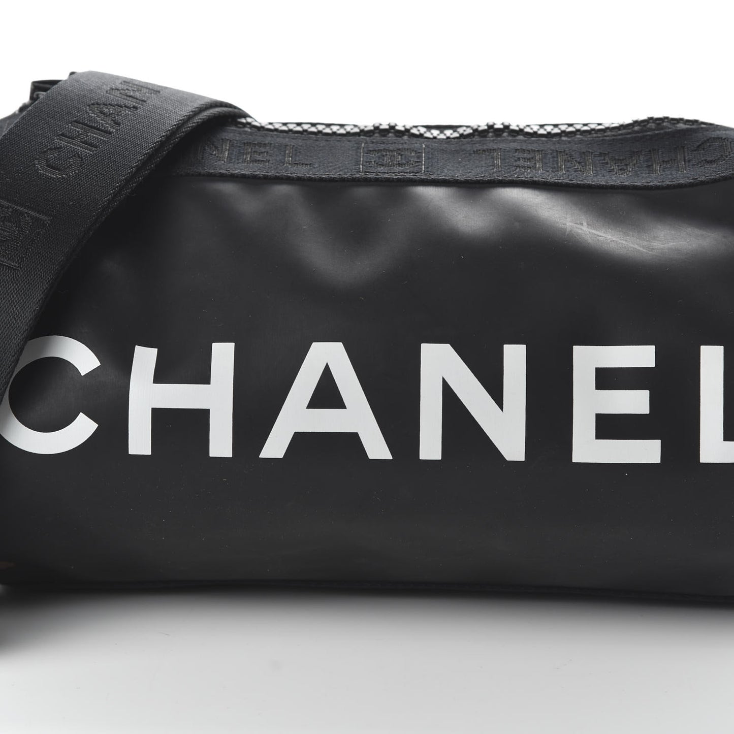Rubber Nylon Mesh Small Sport Duffle Black