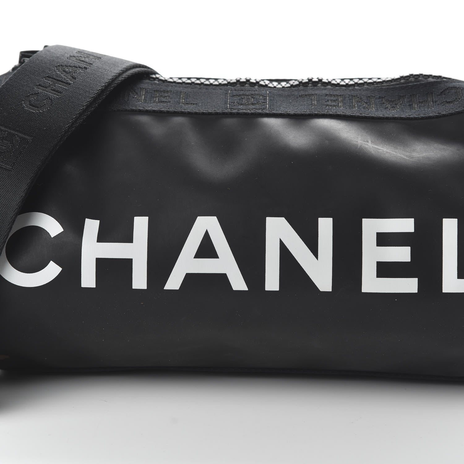 Chanel Rubber Nylon Mesh Small Sport Duffle Black 10 of 12