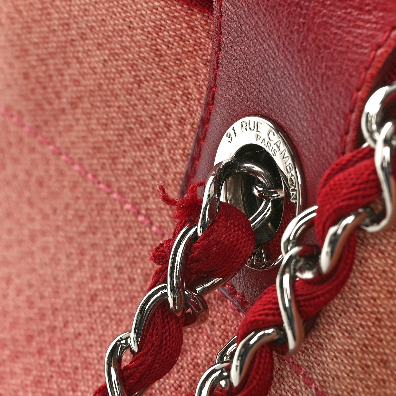 Chanel Canvas Medium Deauville Tote Red 15 of 16