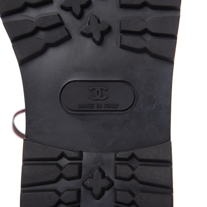 Chanel Lambskin Quilted Lace Up Boots 37 Black 8 of 8