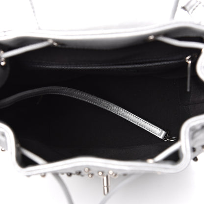 Chanel Metallic Lambskin Chevron Quilted Studded Stud Wars Backpack Silver 5 of 10