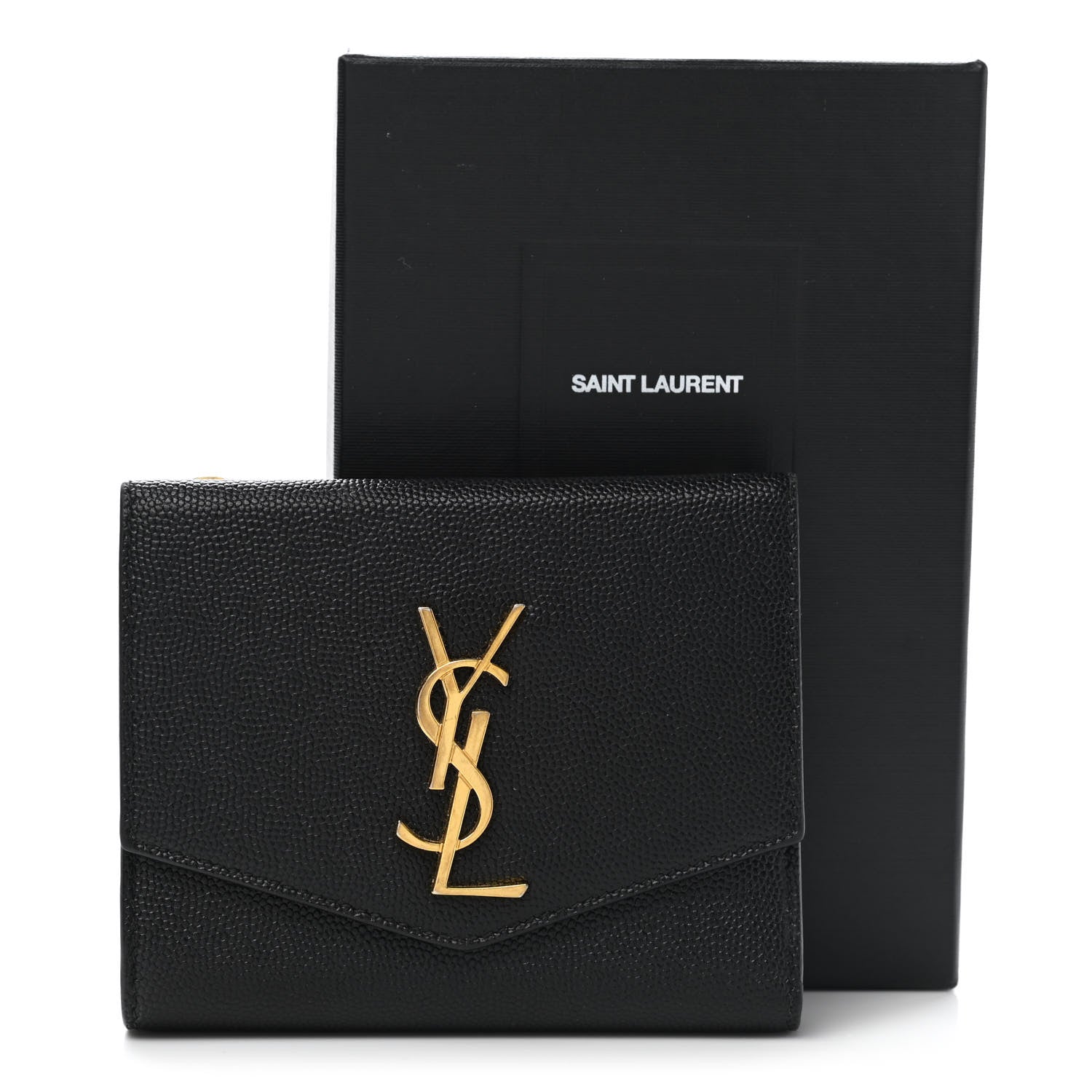 Saint Laurent Grain De Poudre Monogram Bi-Fold Wallet Black 10 of 10