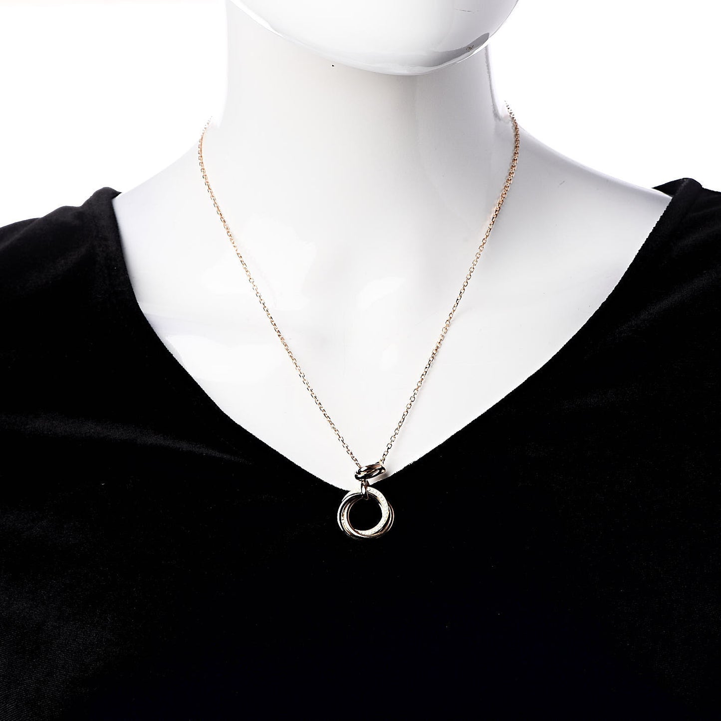 18K Pink Yellow White Gold Diamond Trinity Lariat Necklace