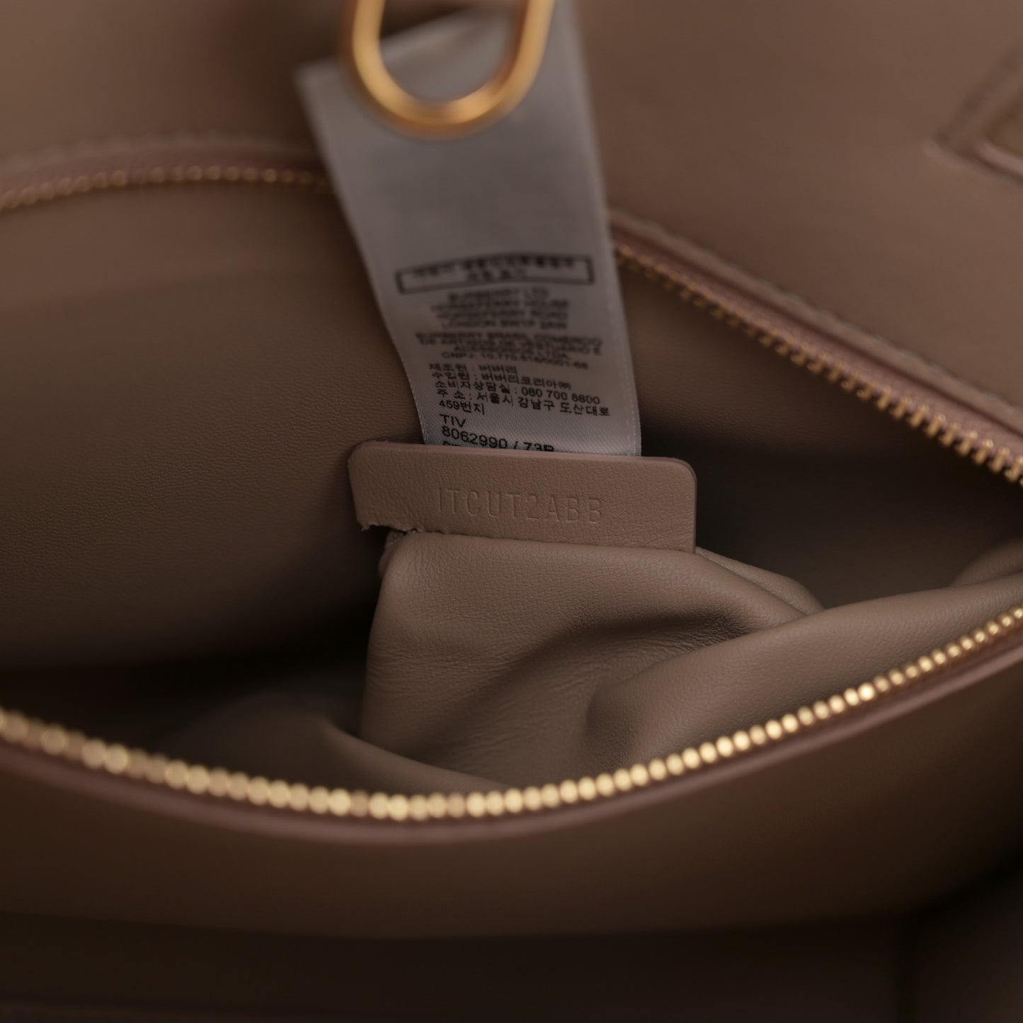 Grained Calfskin Small Frances Tote Oat Beige