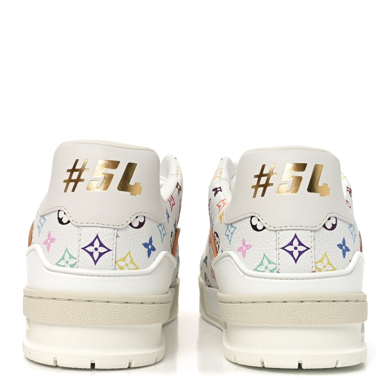 Louis Vuitton LV X TM Calfskin Monogram Multicolor Womens LV Trainer Sneakers 39 White Multicolor 6 of 11