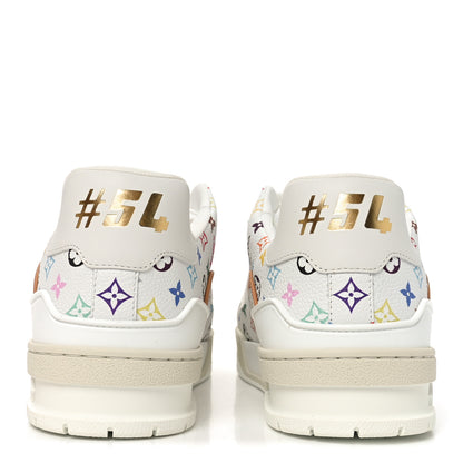 Louis Vuitton LV X TM Calfskin Monogram Multicolor Womens LV Trainer Sneakers 39 White Multicolor 6 of 11