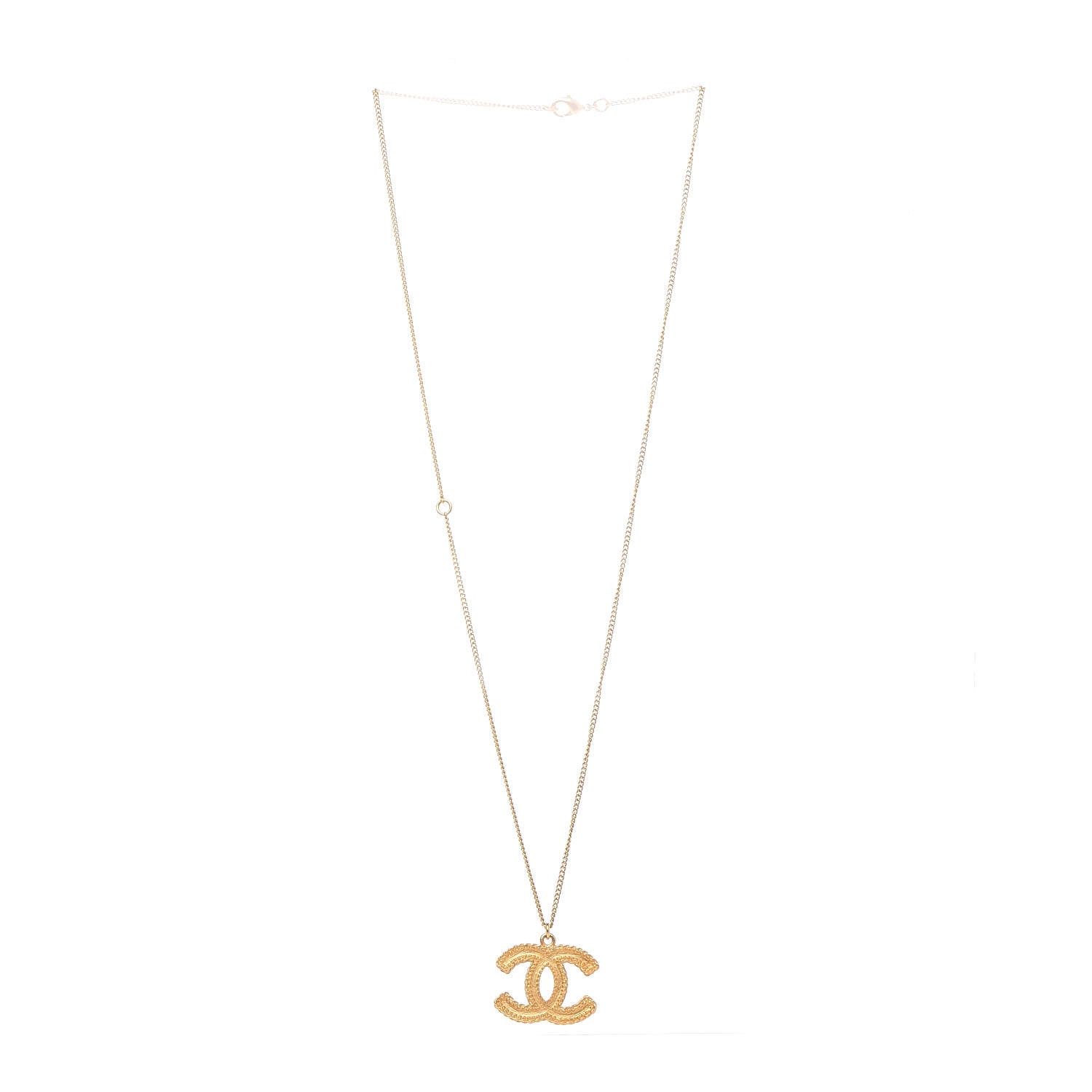 Chanel CC Necklace Matte Gold 3 of 4