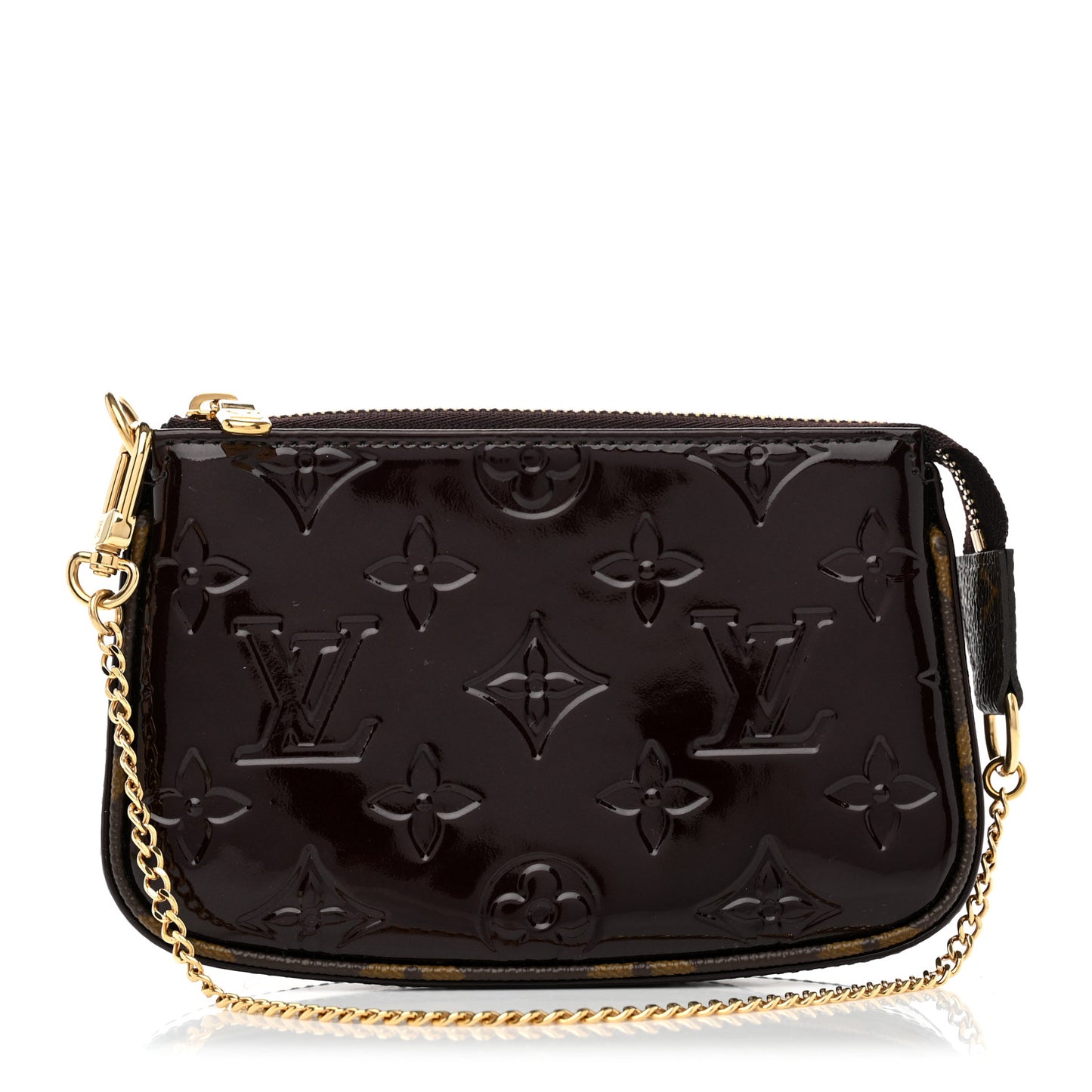 Vernis Monogram Mini Pochette Accessories Amarante