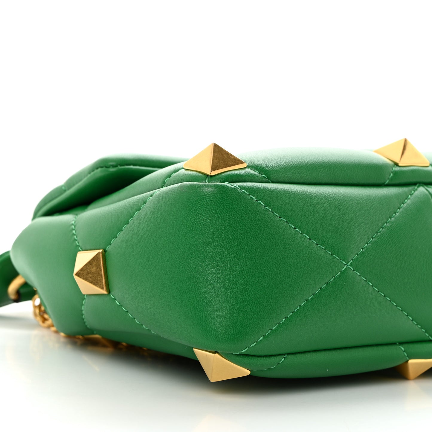 Nappa Medium Roman Stud Shoulder Bag Gea Green
