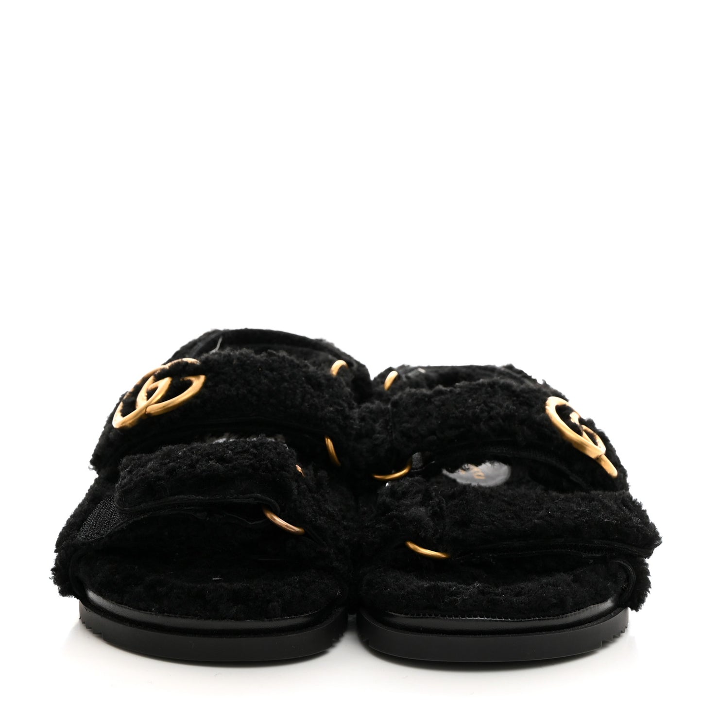 Merino Wool Interlocking G Dad Sandals 37 Black