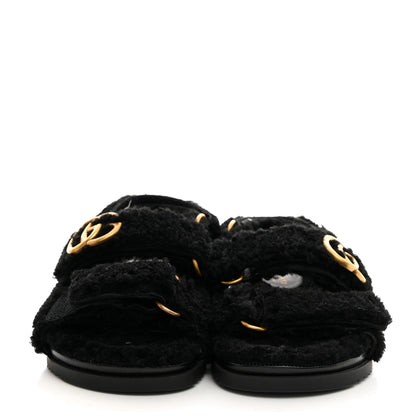 Gucci Merino Wool Interlocking G Dad Sandals 37 Black 2 of 9
