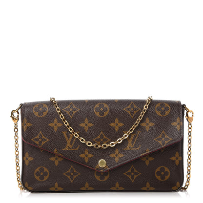 Louis Vuitton Monogram Pochette Felicie Chain Wallet Fuchsia 1 of 13