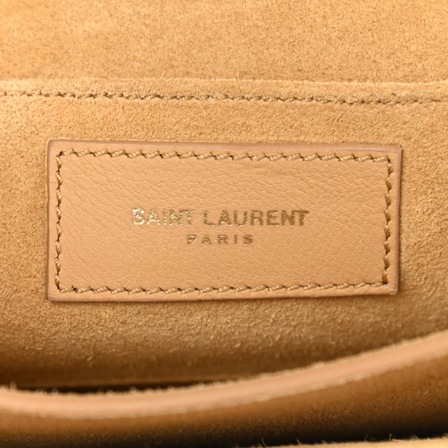 Calfskin Small Classic Y Satchel Bag Beige