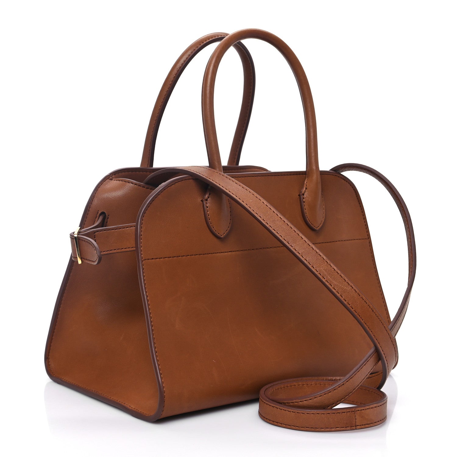 The Row Polished Saddle Calfskin Soft Margaux 10 Bag Cuir 3 of 12
