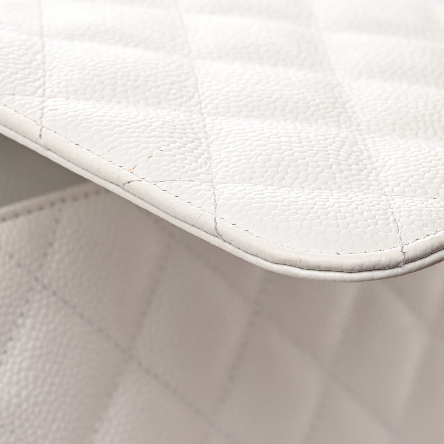 Chanel Caviar Quilted Jumbo Single Flap White 16 of 19