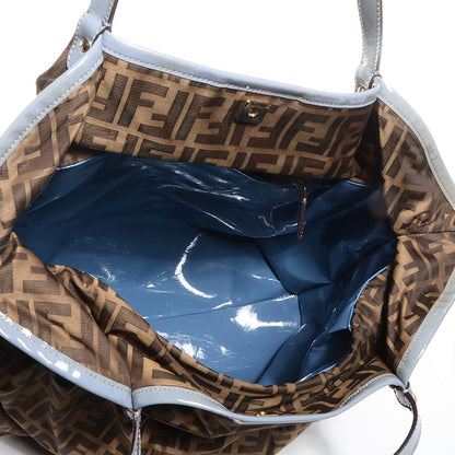 Fendi Zucca Large Chef Shopper Tote Tobacco Blue 5 of 10