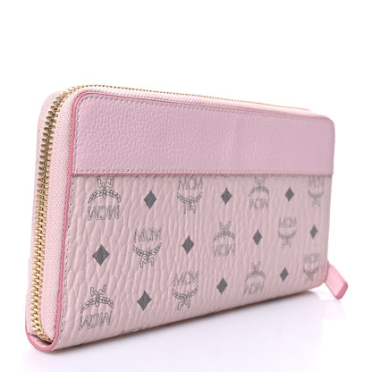 MCM Visetos Large Zip Around Wallet Powder Pink 3 of 10