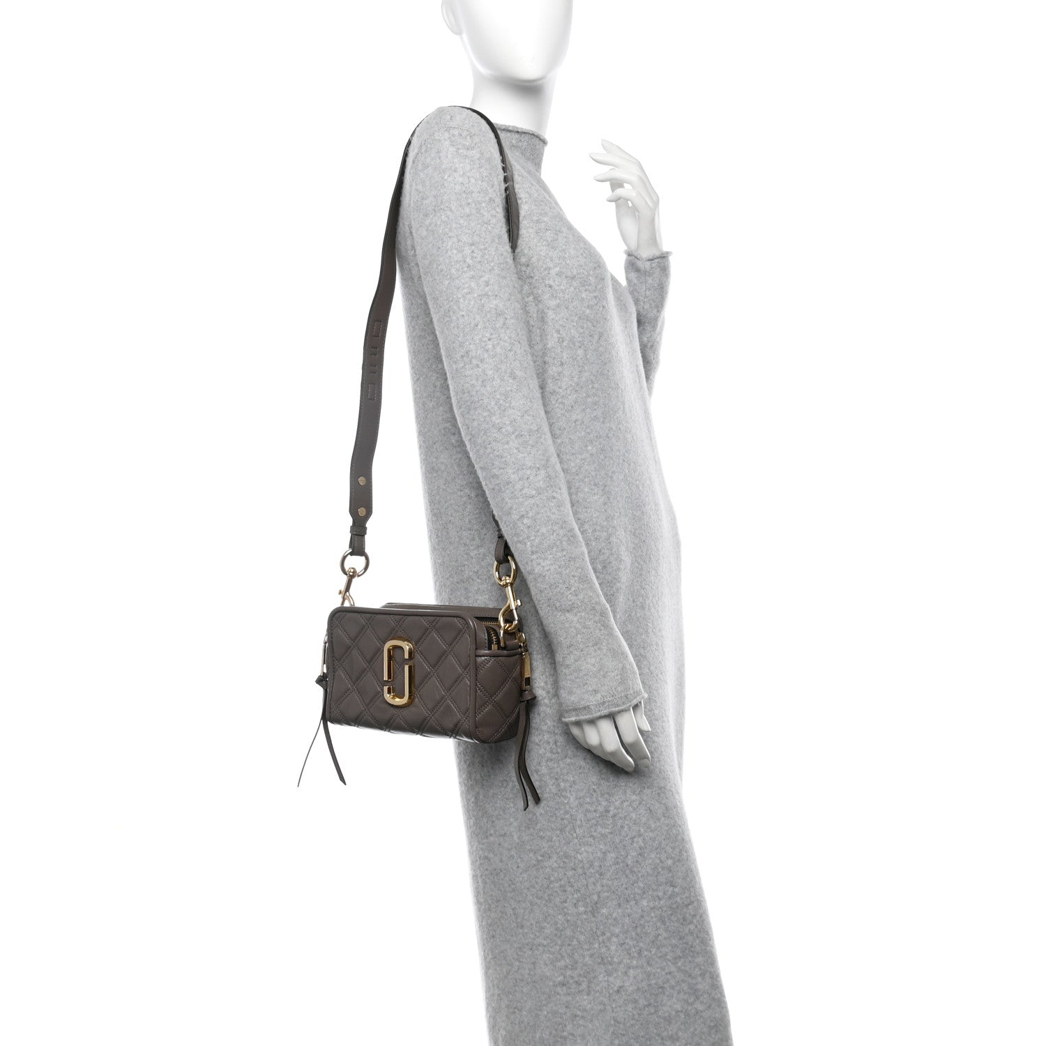 Marc Jacobs Calfskin Quilted The Softshot 21 Bag Loam Soil 2 of 12