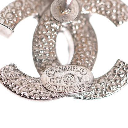 Chanel Crystal Mini Timeless CC Earrings Silver 5 of 6