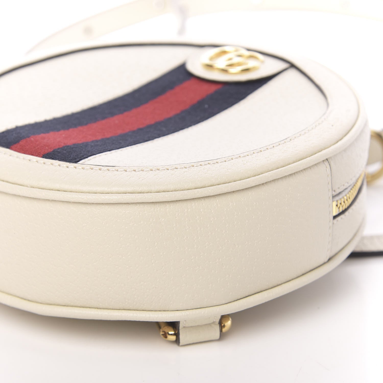 Gucci Textured Calfskin Web Mini Ophidia Round Backpack Mystic White 8 of 10