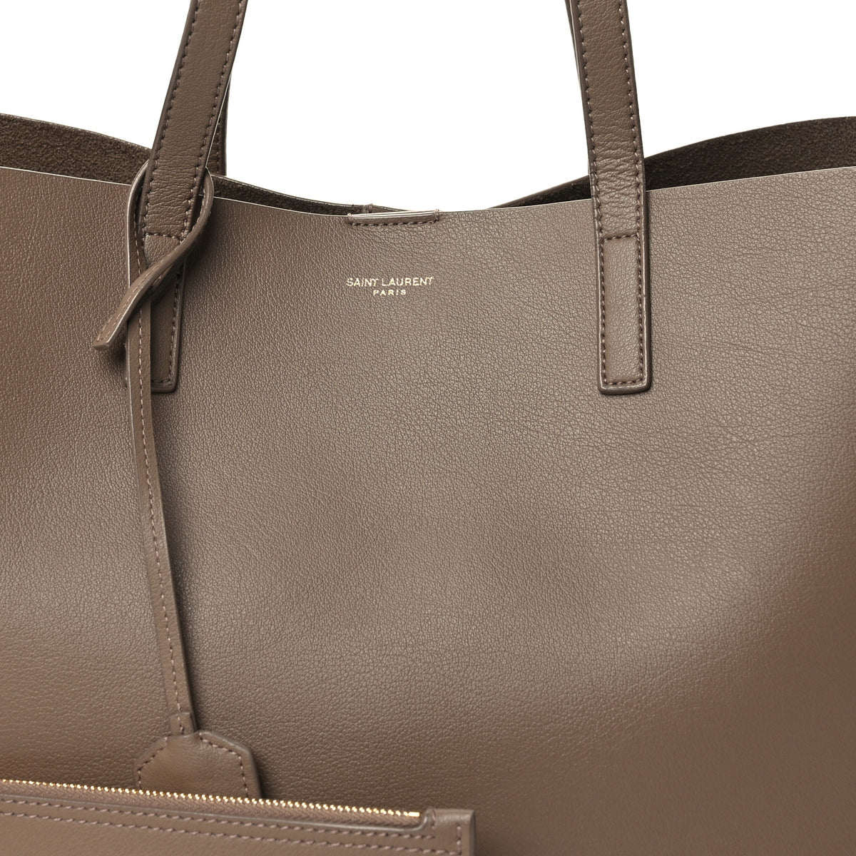 Saint Laurent Calfskin Large Shopping Tote Taupe 8 of 10