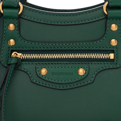 Balenciaga Smooth Calfskin Neo Classic Gold Hardware Mini City Forest Green 8 of 12