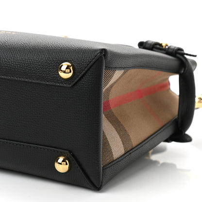 Burberry Derby Calfskin House Check Small Banner Tote Black 10 of 10