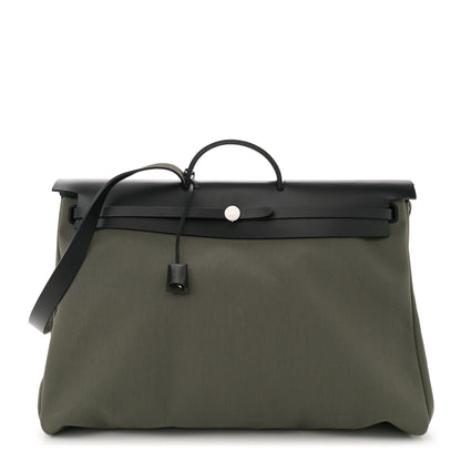 Hermes Criss Viking Vache Hunter Herbag Cabin Zip Retourne 50 Vert De Gris Black 1 of 11