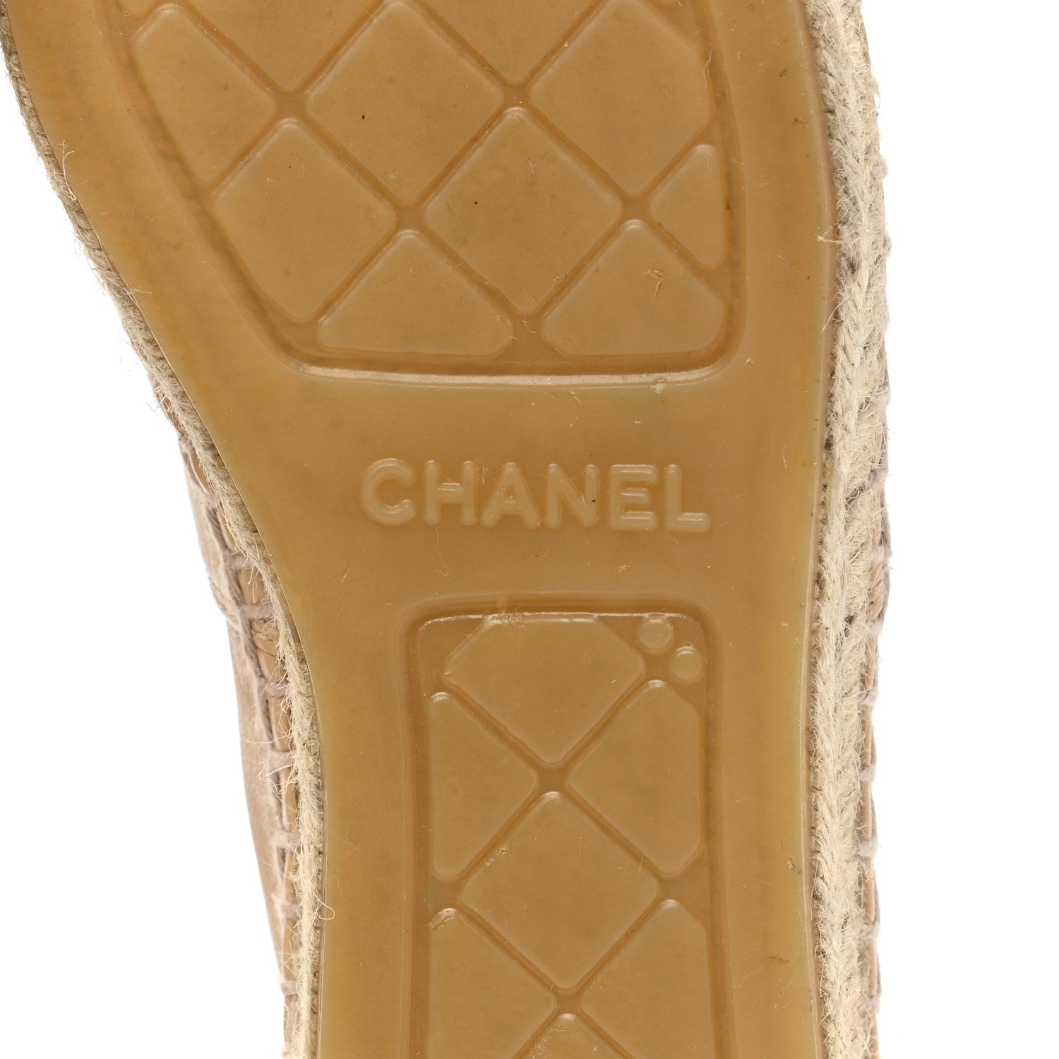 Chanel Lambskin CC Espadrilles 37 Beige Black 5 of 10