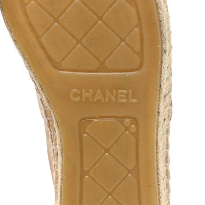 Chanel Lambskin CC Espadrilles 37 Beige Black 5 of 10