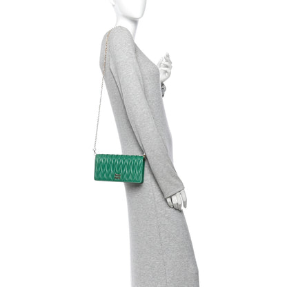 Miu Miu Nappa Matelasse Smartphone Holder With Chain Mango 2 of 10