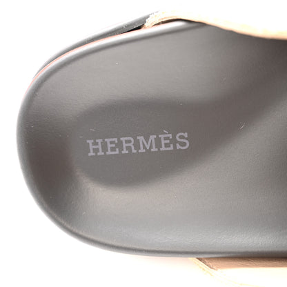 Hermes Suede Calfskin Womens Go Mules 37 Beige Argile 7 of 12