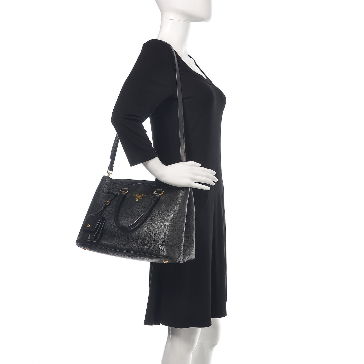 Vitello Daino Top Handle Tote Black