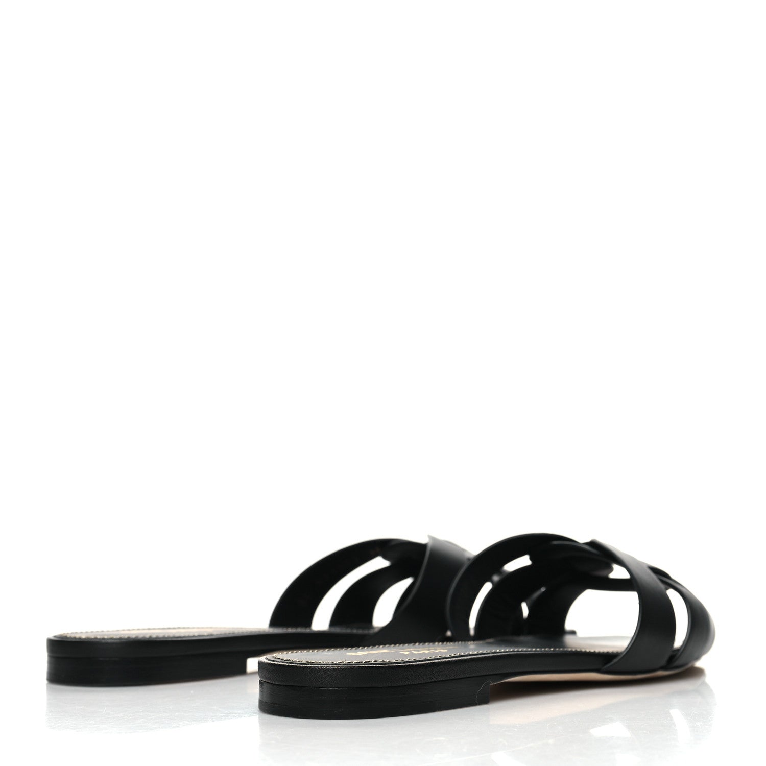 Saint Laurent Calfskin Tribute 05 Slide Sandals 38.5 Black 4 of 9